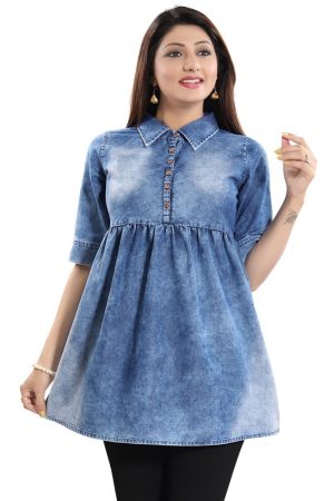 Dashing Dream Denim Short Frock Style Tunic Top for Women Buy Online Ladies Kurtis Tunics Short Kurtis Women Kurta